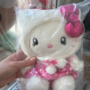 Hello Kitty White Plush Top with Pink Sequin Bow